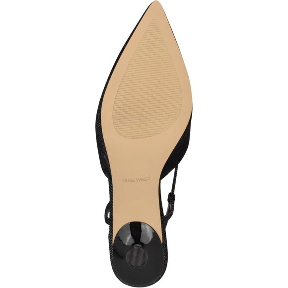 Nine West Women Black Denim Pointed Closed Toe Ankle Buckle Rhonda Pumps - Picture 4 of 6